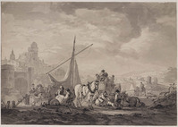 X 060
<br/>
Het lossen van een schip
<br/>
<em>Strij, Jacob van (1756-1815)</em>
